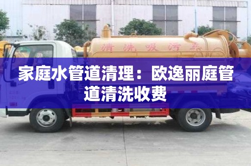 家庭水管道清理：歐逸麗庭管道清洗收費(fèi)