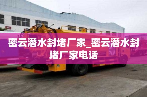 密云潛水封堵廠家_密云潛水封堵廠家電話