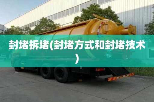 封堵拆堵(封堵方式和封堵技術(shù))