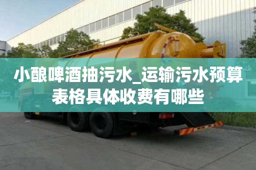 小釀啤酒抽污水_運輸污水預算表格具體收費有哪些
