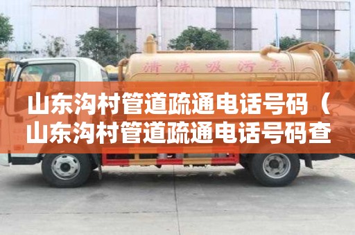 山東溝村管道疏通電話號碼（山東溝村管道疏通電話號碼查詢）