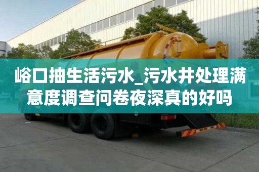 峪口抽生活污水_污水井處理滿意度調查問卷夜深真的好嗎