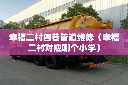 幸福二村四巷管道維修（幸福二村對應哪個小學）