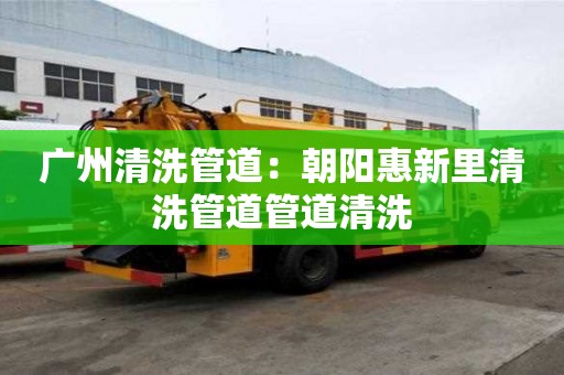 廣州清洗管道：朝陽惠新里清洗管道管道清洗