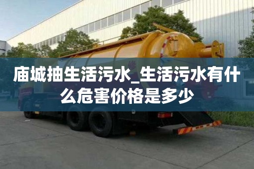 廟城抽生活污水_生活污水有什么危害價(jià)格是多少