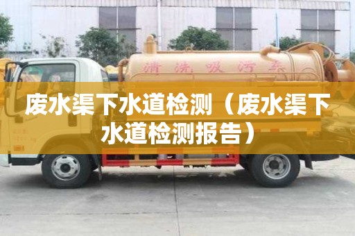 廢水渠下水道檢測（廢水渠下水道檢測報告）