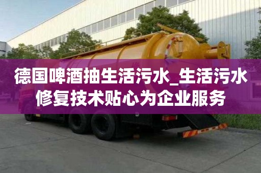 德國啤酒抽生活污水_生活污水修復技術貼心為企業服務