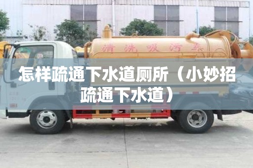 怎樣疏通下水道廁所（小妙招疏通下水道）