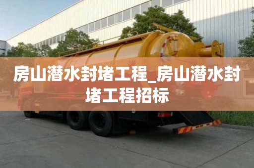 房山潛水封堵工程_房山潛水封堵工程招標
