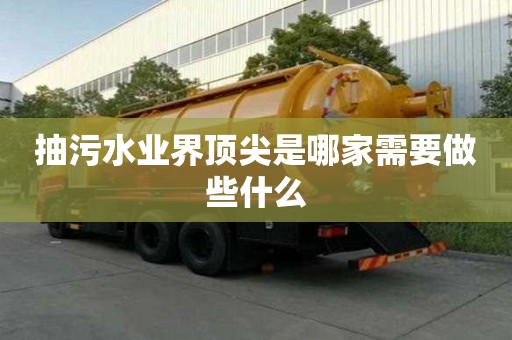 抽污水業(yè)界頂尖是哪家需要做些什么