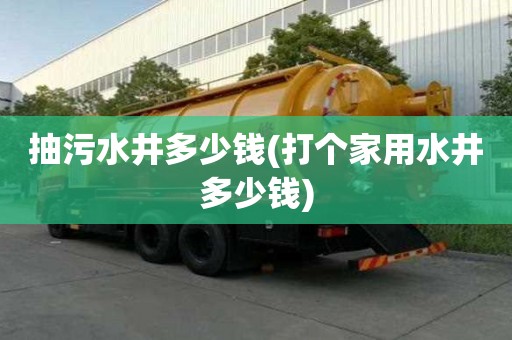 抽污水井多少錢(打個(gè)家用水井多少錢)