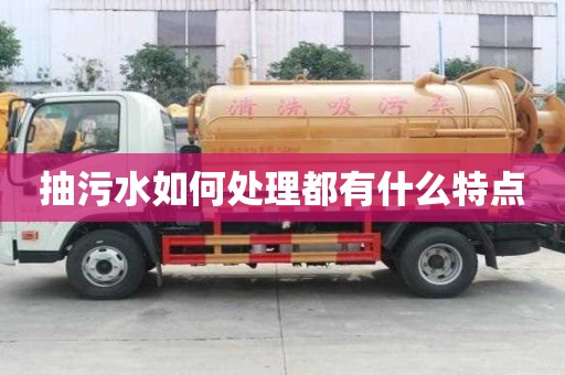 抽污水如何處理都有什么特點