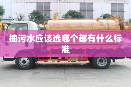 抽污水應該選哪個都有什么標準