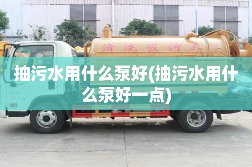 抽污水用什么泵好(抽污水用什么泵好一點)