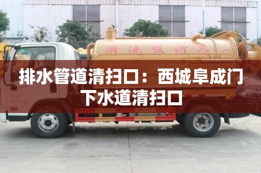 排水管道清掃口：西城阜成門下水道清掃口