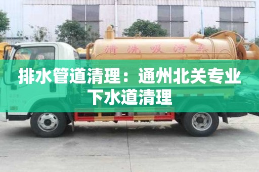 排水管道清理：通州北關專業下水道清理