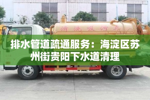 排水管道疏通服務：海淀區(qū)蘇州街貴陽下水道清理