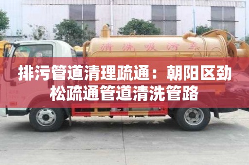 排污管道清理疏通：朝陽區勁松疏通管道清洗管路