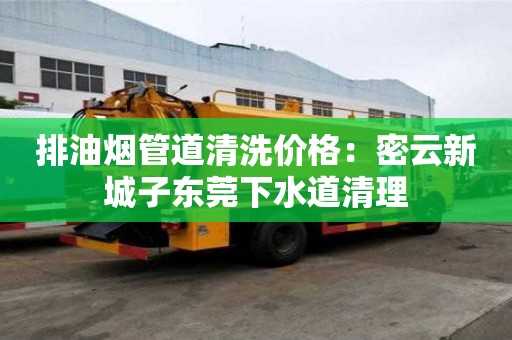 排油煙管道清洗價格：密云新城子東莞下水道清理