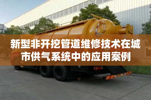新型非開(kāi)挖管道維修技術(shù)在城市供氣系統(tǒng)中的應(yīng)用案例