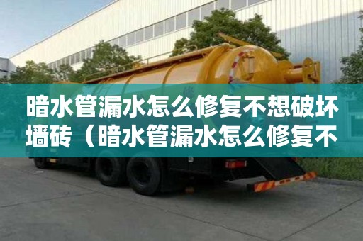 暗水管漏水怎么修復不想破壞墻磚（暗水管漏水怎么修復不想破壞墻磚）