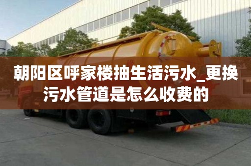 朝陽區呼家樓抽生活污水_更換污水管道是怎么收費的