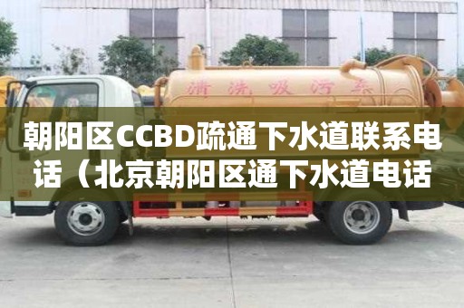 朝陽區CCBD疏通下水道聯系電話（北京朝陽區通下水道電話）