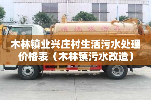 木林鎮(zhèn)業(yè)興莊村生活污水處理價(jià)格表（木林鎮(zhèn)污水改造）