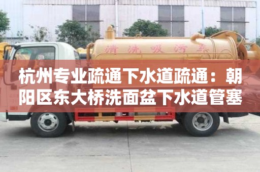 杭州專業疏通下水道疏通：朝陽區東大橋洗面盆下水道管塞住了怎么辦