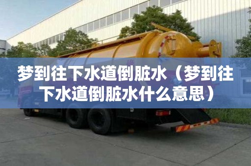 夢到往下水道倒臟水（夢到往下水道倒臟水什么意思）