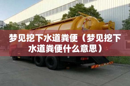夢見挖下水道糞便（夢見挖下水道糞便什么意思）