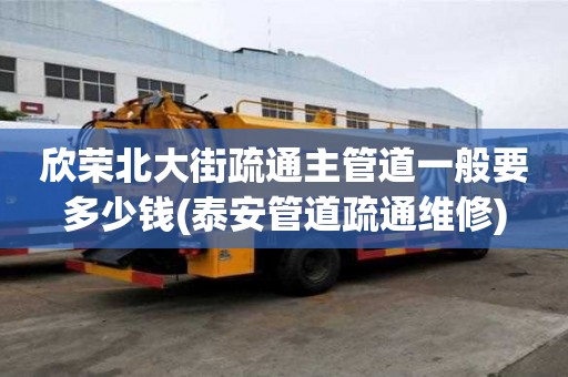 欣榮北大街疏通主管道一般要多少錢(泰安管道疏通維修)