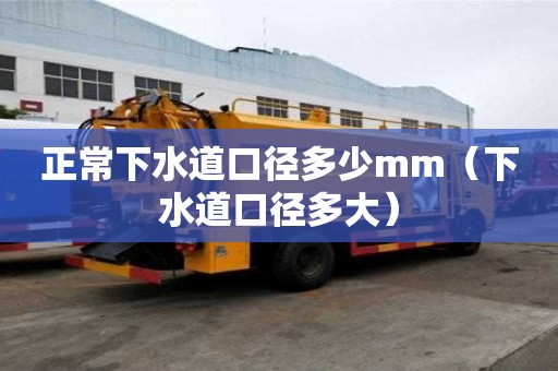 正常下水道口徑多少mm（下水道口徑多大）