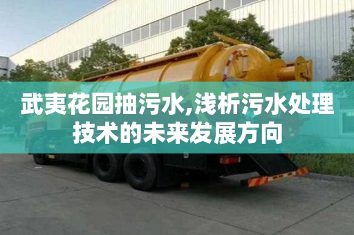 武夷花園抽污水,淺析污水處理技術的未來發展方向