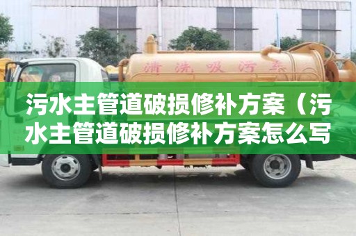 污水主管道破損修補方案（污水主管道破損修補方案怎么寫）