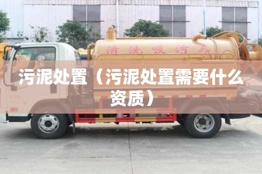 污泥處置（污泥處置需要什么資質）
