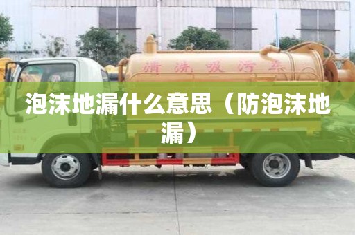 泡沫地漏什么意思（防泡沫地漏）