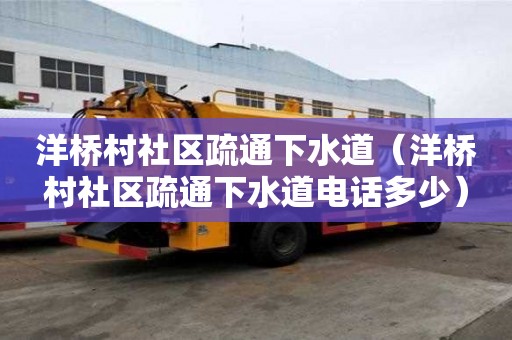洋橋村社區(qū)疏通下水道（洋橋村社區(qū)疏通下水道電話多少）