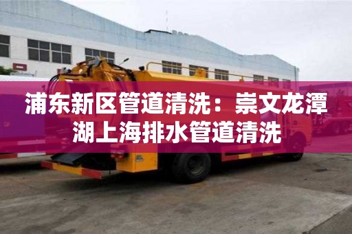 浦東新區管道清洗：崇文龍潭湖上海排水管道清洗