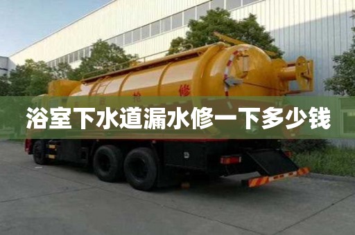 浴室下水道漏水修一下多少錢