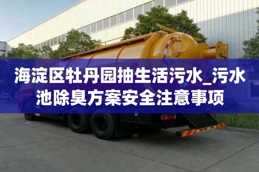 海淀區(qū)牡丹園抽生活污水_污水池除臭方案安全注意事項(xiàng)