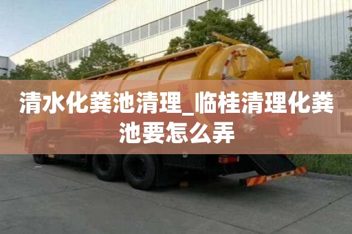 清水化糞池清理_臨桂清理化糞池要怎么弄