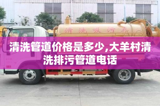 清洗管道價格是多少,大羊村清洗排污管道電話