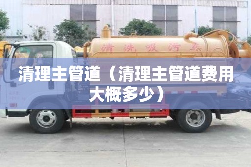 清理主管道（清理主管道費用大概多少）
