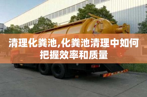 清理化糞池,化糞池清理中如何把握效率和質量