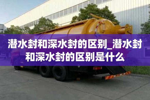 潛水封和深水封的區別_潛水封和深水封的區別是什么