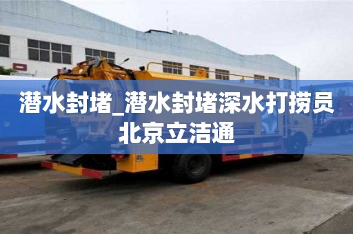 潛水封堵_潛水封堵深水打撈員北京立潔通