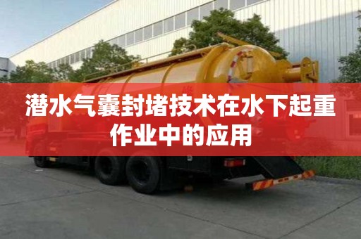 潛水氣囊封堵技術(shù)在水下起重作業(yè)中的應(yīng)用