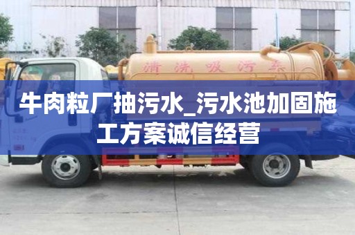 牛肉粒廠抽污水_污水池加固施工方案誠(chéng)信經(jīng)營(yíng)