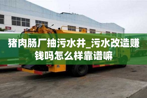 豬肉腸廠抽污水井_污水改造賺錢嗎怎么樣靠譜嘛